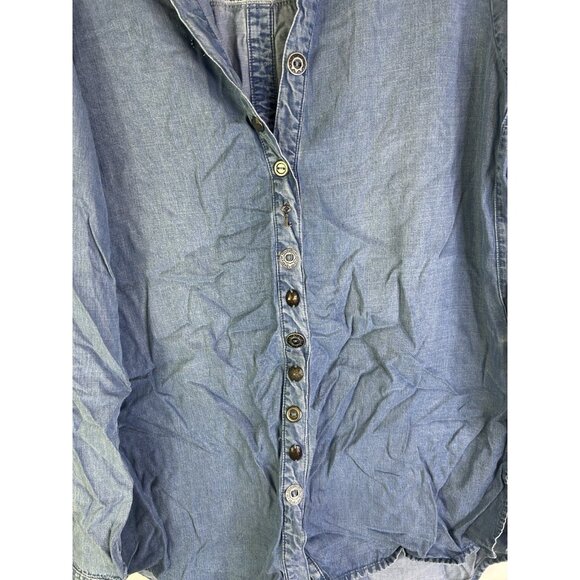Soft Surroundings Chambray Denim Button Front Shirt - Picture 3 of 10